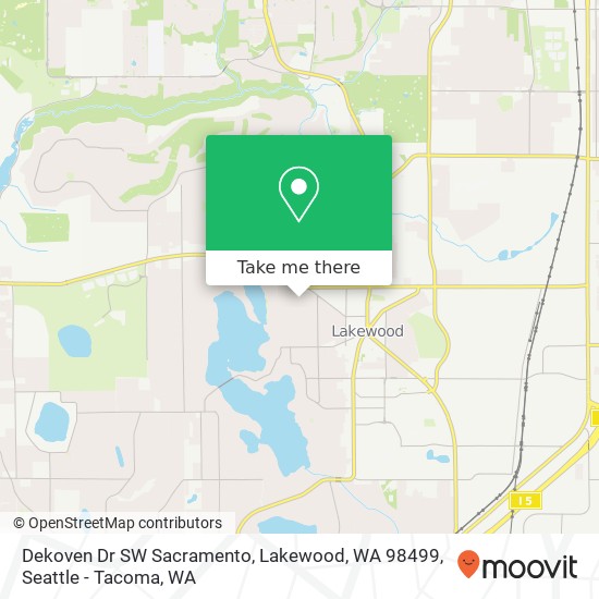 Dekoven Dr SW Sacramento, Lakewood, WA 98499 map