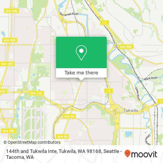 Mapa de 144th and Tukwila Inte, Tukwila, WA 98168