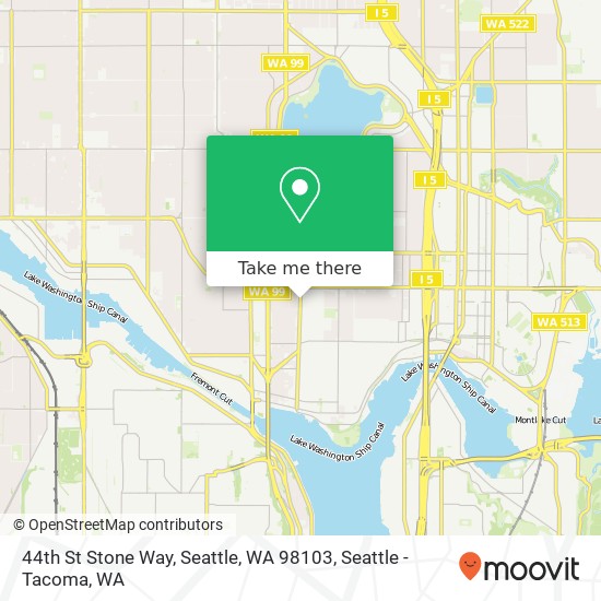 Mapa de 44th St Stone Way, Seattle, WA 98103