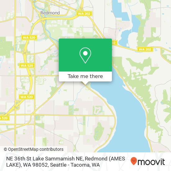 Mapa de NE 36th St Lake Sammamish NE, Redmond (AMES LAKE), WA 98052