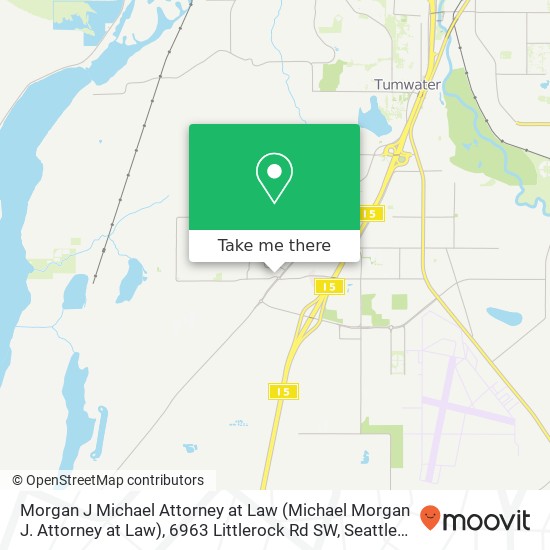 Mapa de Morgan J Michael Attorney at Law (Michael Morgan J. Attorney at Law), 6963 Littlerock Rd SW