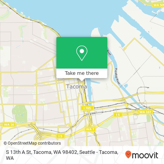 S 13th A St, Tacoma, WA 98402 map