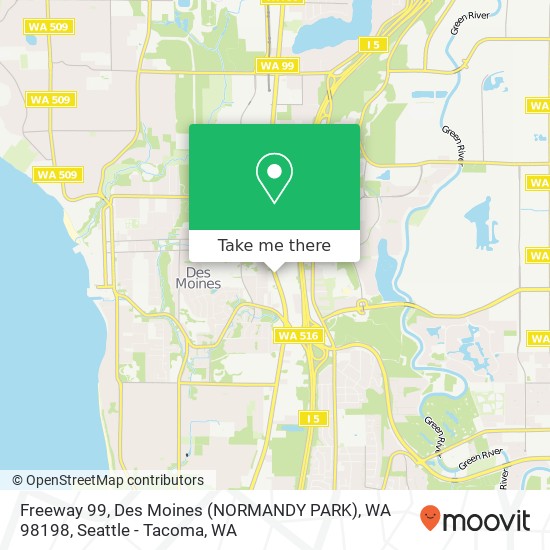 Freeway 99, Des Moines (NORMANDY PARK), WA 98198 map