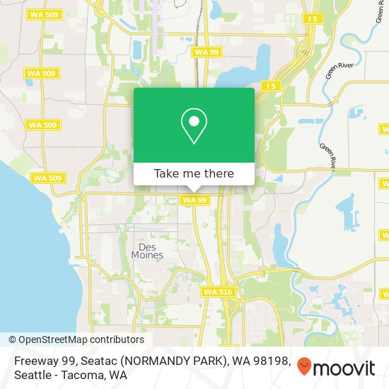 Mapa de Freeway 99, Seatac (NORMANDY PARK), WA 98198