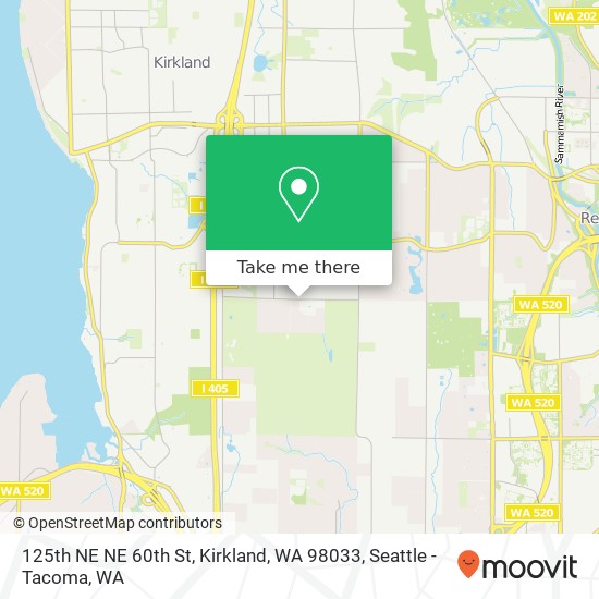 125th NE NE 60th St, Kirkland, WA 98033 map