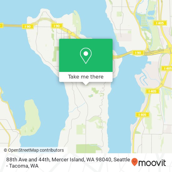 88th Ave and 44th, Mercer Island, WA 98040 map