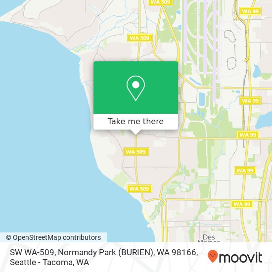 Mapa de SW WA-509, Normandy Park (BURIEN), WA 98166