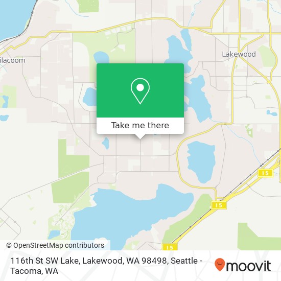 116th St SW Lake, Lakewood, WA 98498 map