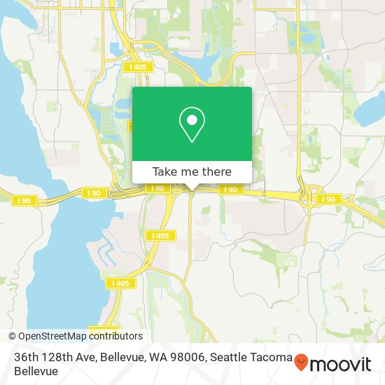 36th 128th Ave, Bellevue, WA 98006 map