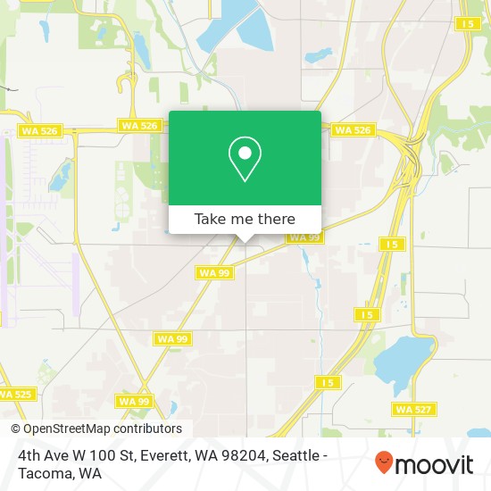 Mapa de 4th Ave W 100 St, Everett, WA 98204