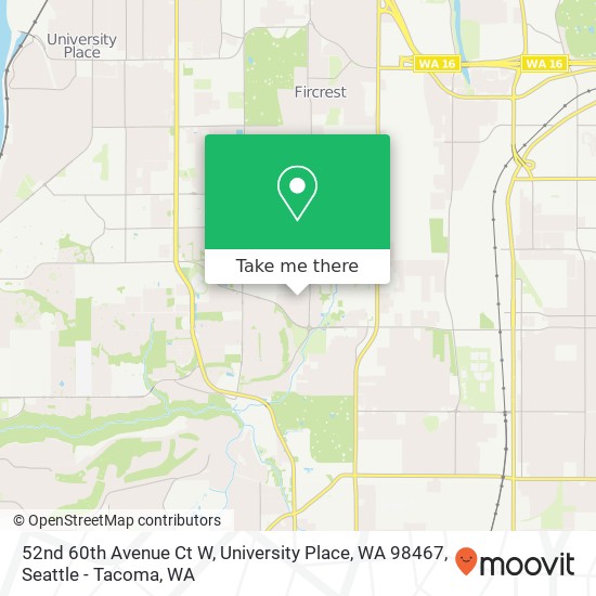 52nd 60th Avenue Ct W, University Place, WA 98467 map