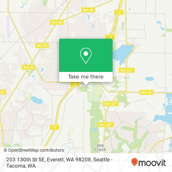 Mapa de 203 130th St SE, Everett, WA 98208