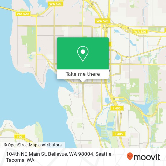 Mapa de 104th NE Main St, Bellevue, WA 98004