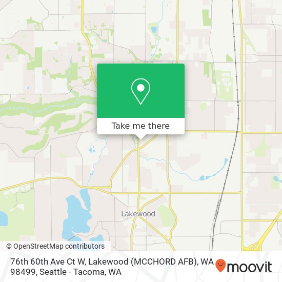 Mapa de 76th 60th Ave Ct W, Lakewood (MCCHORD AFB), WA 98499