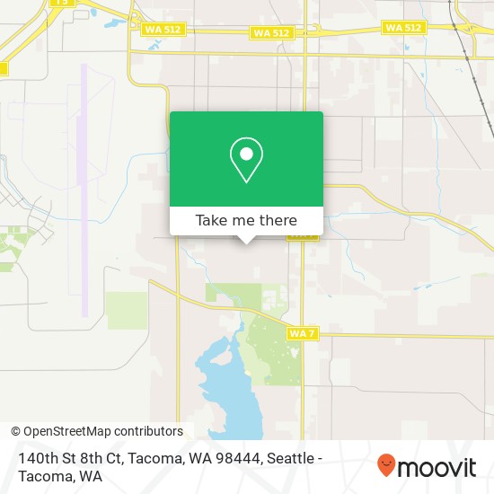 Mapa de 140th St 8th Ct, Tacoma, WA 98444