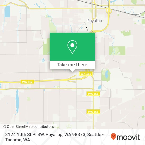 Mapa de 3124 10th St Pl SW, Puyallup, WA 98373