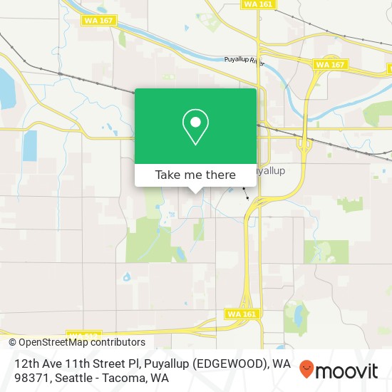Mapa de 12th Ave 11th Street Pl, Puyallup (EDGEWOOD), WA 98371
