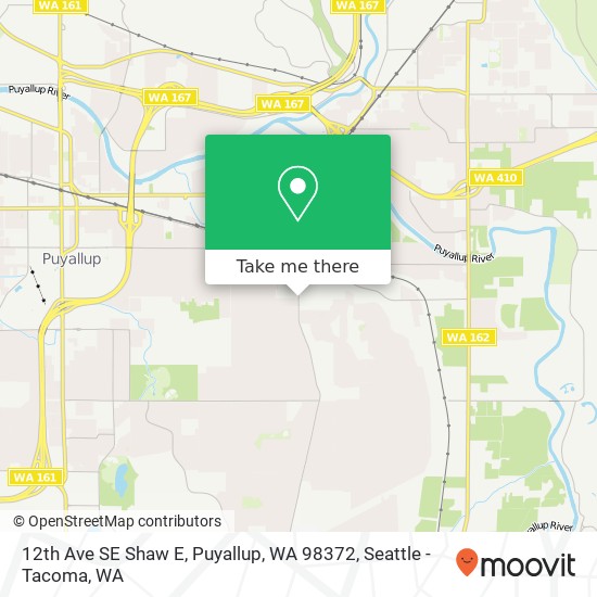 Mapa de 12th Ave SE Shaw E, Puyallup, WA 98372