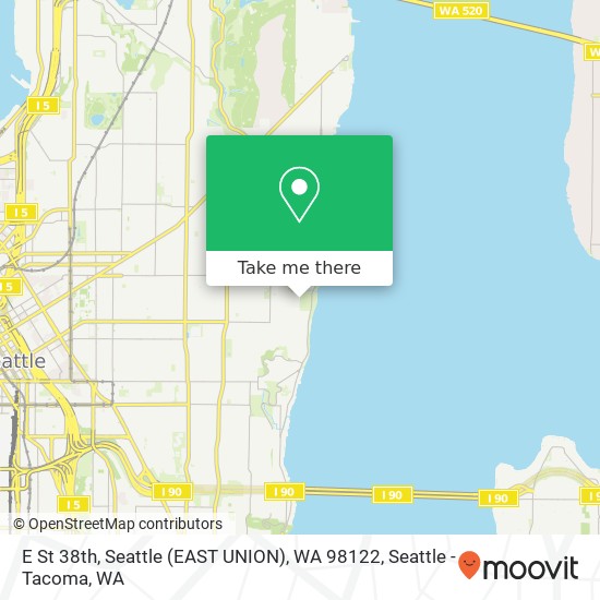 Mapa de E St 38th, Seattle (EAST UNION), WA 98122