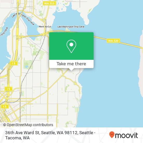 Mapa de 36th Ave Ward St, Seattle, WA 98112