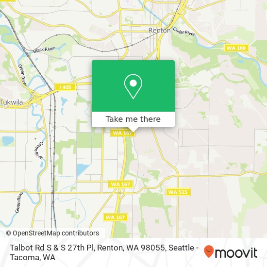 Talbot Rd S & S 27th Pl, Renton, WA 98055 map