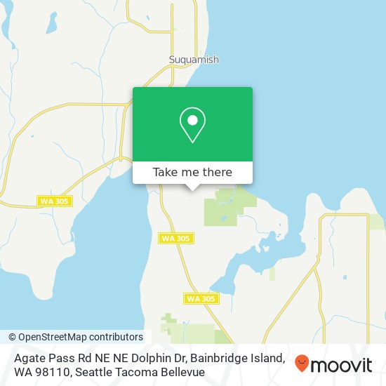 Mapa de Agate Pass Rd NE NE Dolphin Dr, Bainbridge Island, WA 98110