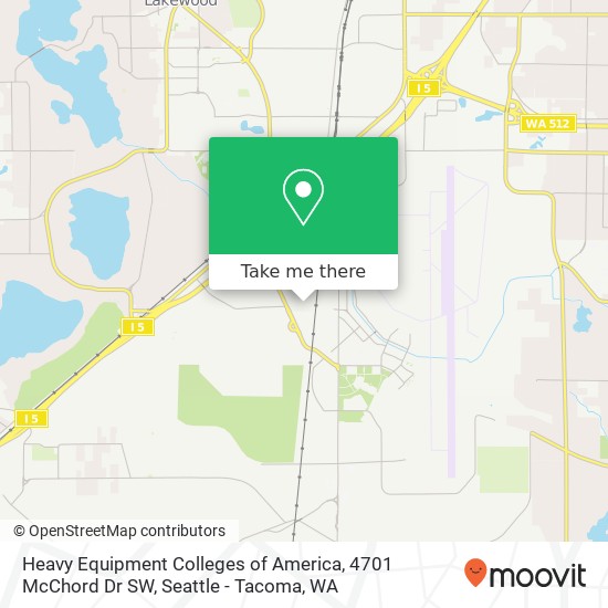 Heavy Equipment Colleges of America, 4701 McChord Dr SW map