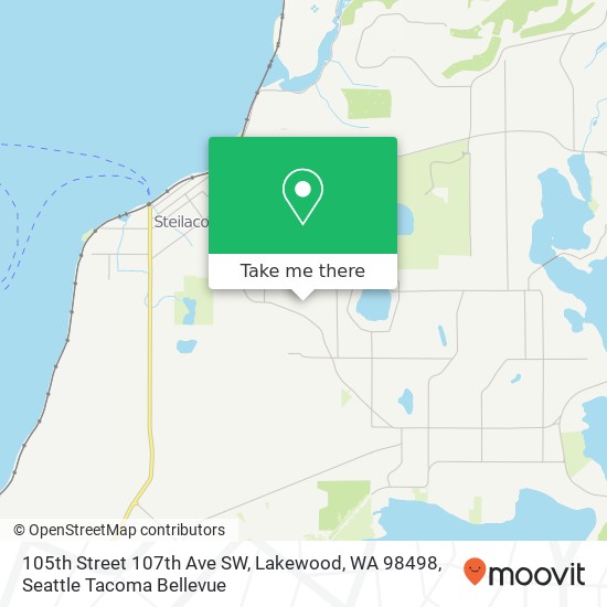 Mapa de 105th Street 107th Ave SW, Lakewood, WA 98498