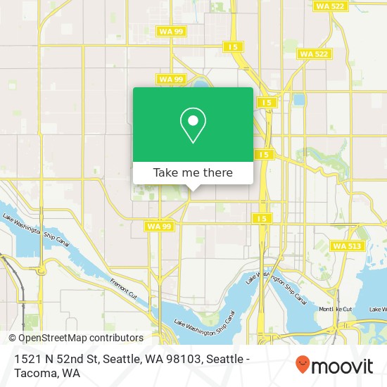 Mapa de 1521 N 52nd St, Seattle, WA 98103