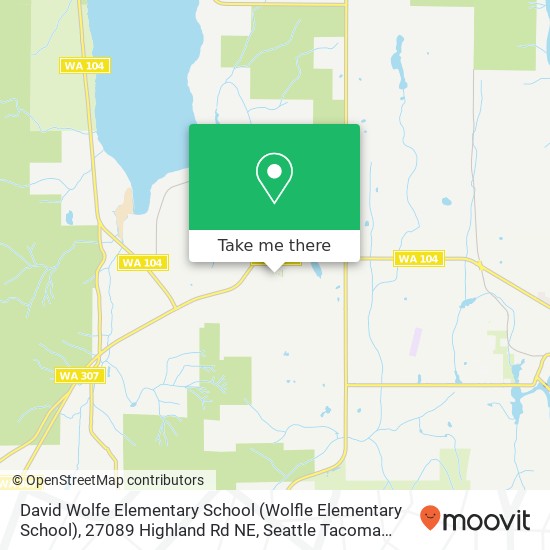 Mapa de David Wolfe Elementary School (Wolfle Elementary School), 27089 Highland Rd NE