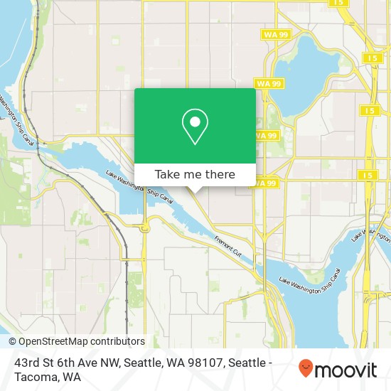 43rd St 6th Ave NW, Seattle, WA 98107 map
