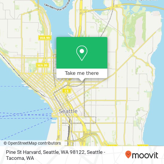 Mapa de Pine St Harvard, Seattle, WA 98122