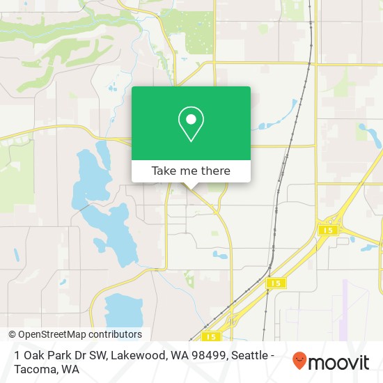 Mapa de 1 Oak Park Dr SW, Lakewood, WA 98499