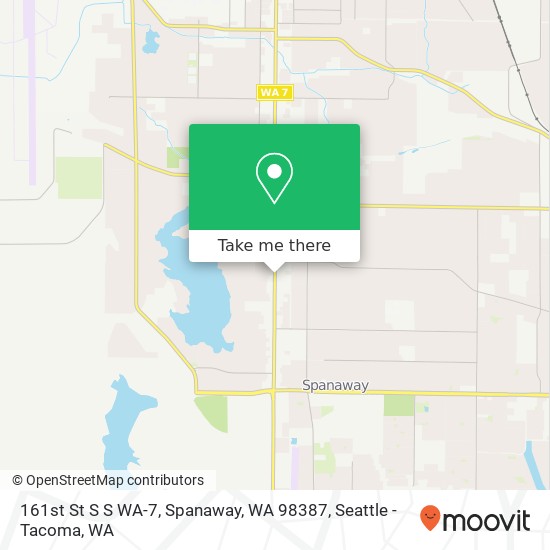 Mapa de 161st St S S WA-7, Spanaway, WA 98387