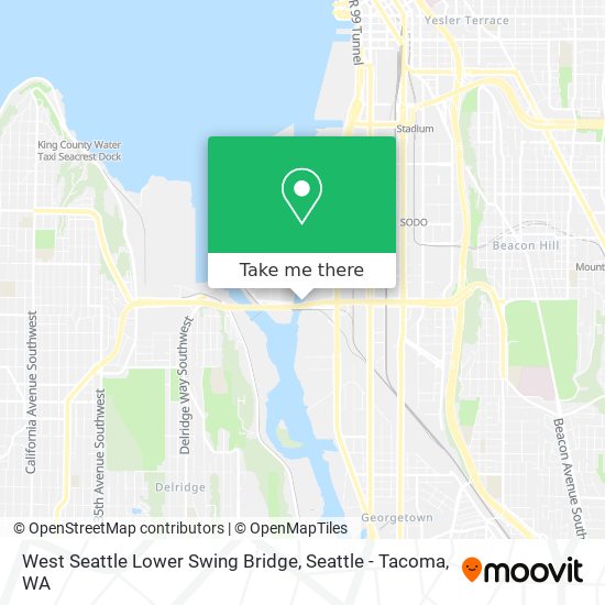 Mapa de West Seattle Lower Swing Bridge