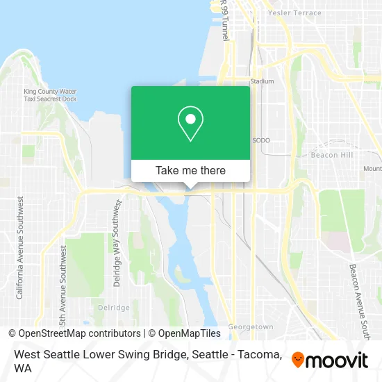 West Seattle Lower Swing Bridge map