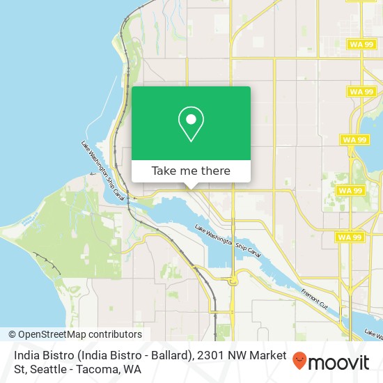 Mapa de India Bistro (India Bistro - Ballard), 2301 NW Market St