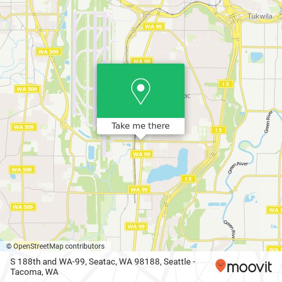 S 188th and WA-99, Seatac, WA 98188 map