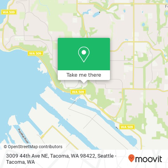 Mapa de 3009 44th Ave NE, Tacoma, WA 98422