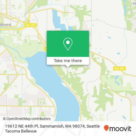 Mapa de 19612 NE 44th Pl, Sammamish, WA 98074