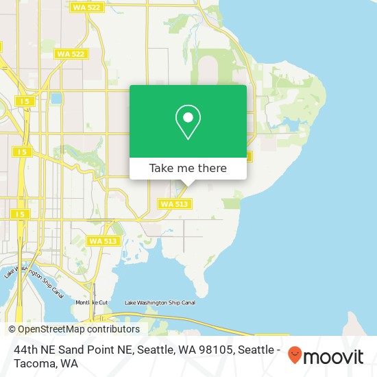 Mapa de 44th NE Sand Point NE, Seattle, WA 98105