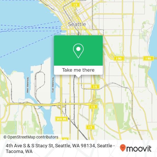 Mapa de 4th Ave S & S Stacy St, Seattle, WA 98134
