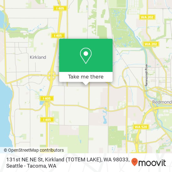 131st NE NE St, Kirkland (TOTEM LAKE), WA 98033 map