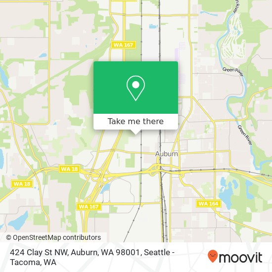 Mapa de 424 Clay St NW, Auburn, WA 98001