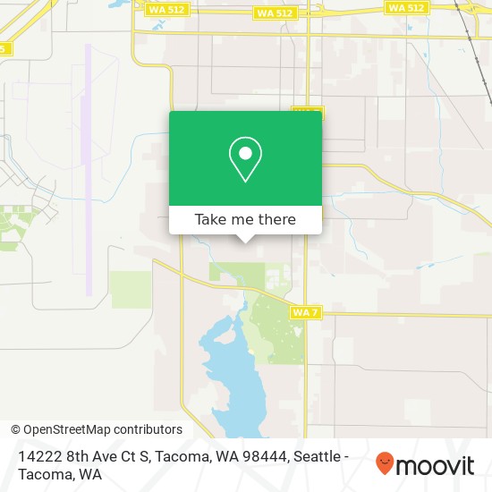 Mapa de 14222 8th Ave Ct S, Tacoma, WA 98444