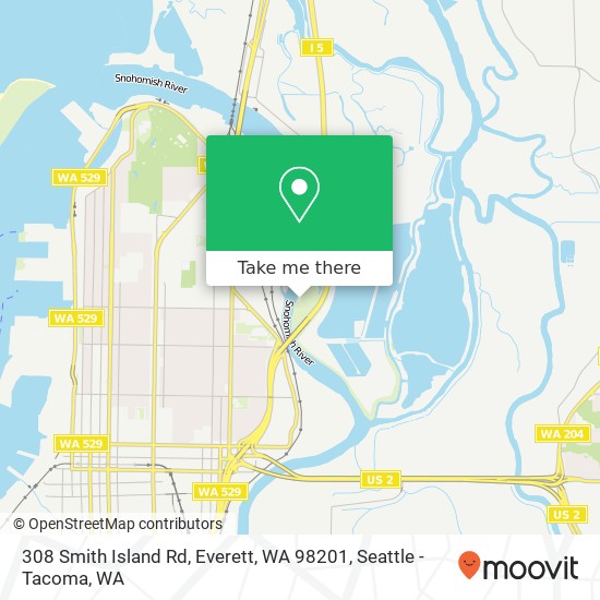 Mapa de 308 Smith Island Rd, Everett, WA 98201