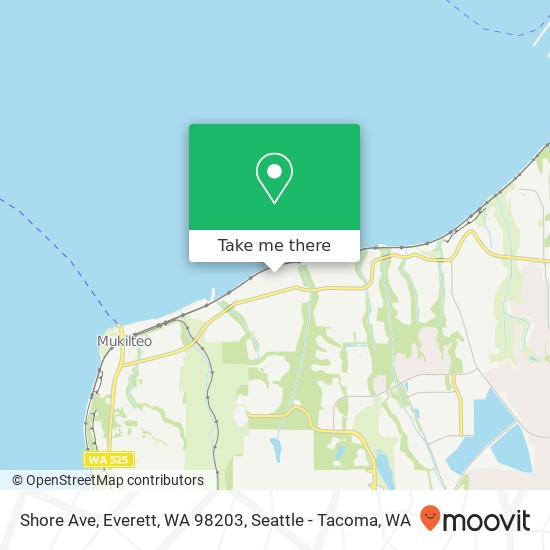 Mapa de Shore Ave, Everett, WA 98203