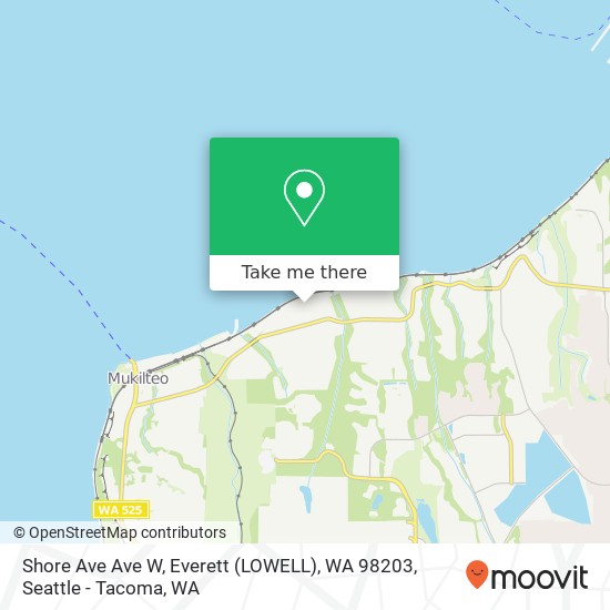 Mapa de Shore Ave Ave W, Everett (LOWELL), WA 98203