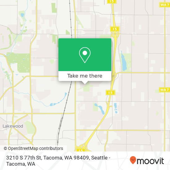 Mapa de 3210 S 77th St, Tacoma, WA 98409