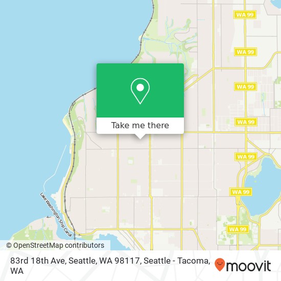 Mapa de 83rd 18th Ave, Seattle, WA 98117